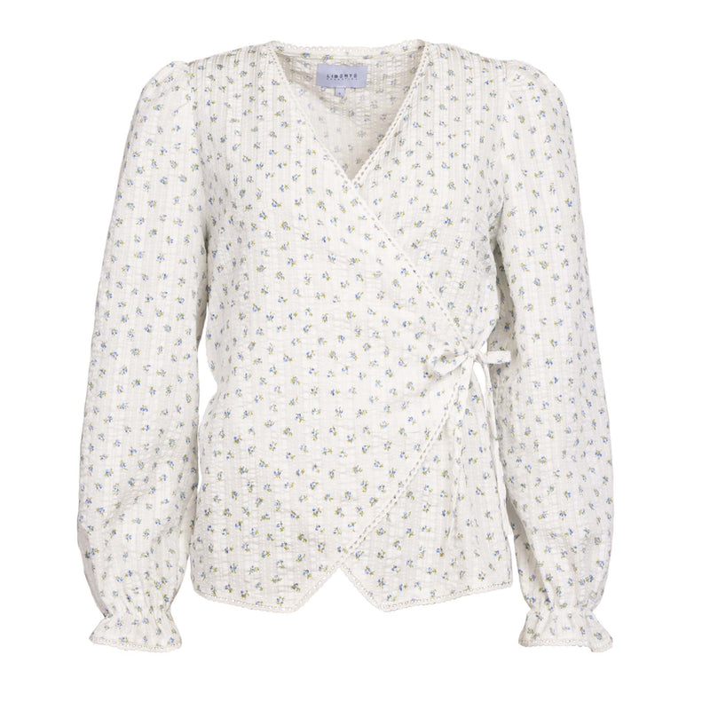 MALLE-LS-SHIRT - OFFWHITE BLUE FLOWER