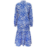 MAG-LS-VNECK-DRESS - COBOLT ZEBRA