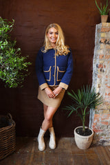 MIMI QUILT CORDUROY JACKET - NAVY SAND