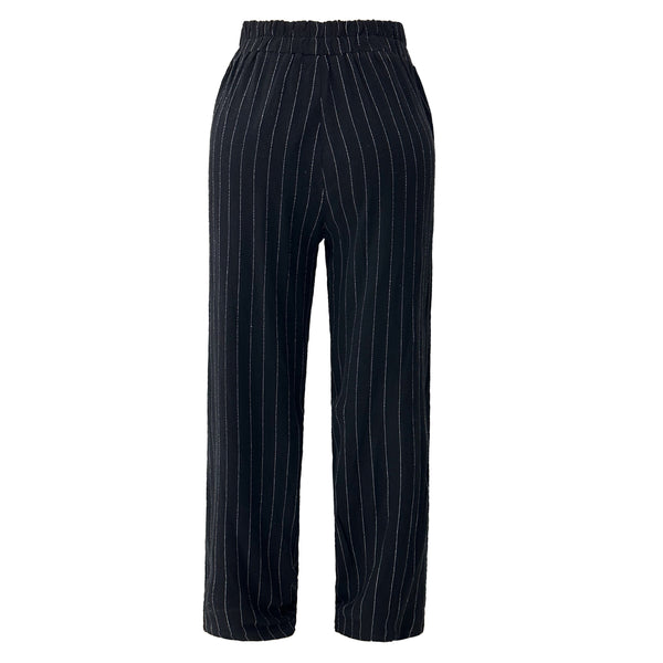 NEO PANTS - BLACK PINSTRIPE