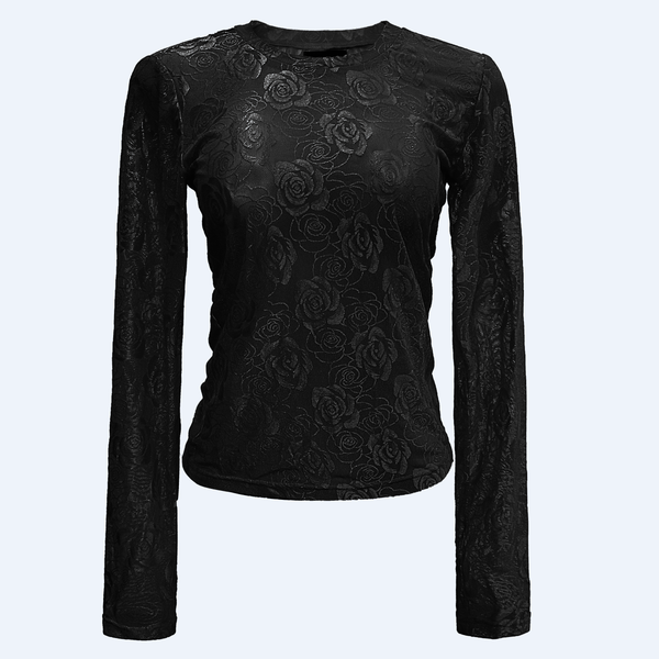 ROSE-LS-LACE-BLOUSE - BLACK