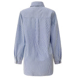 SARA LS SHIRT - BLUE DIAMOND STRIPE