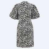SIONA-V-NECK-DRESS - BLACK FLOWER