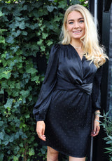 TIKI LS TWIST DRESS - BLACK DIAMOND