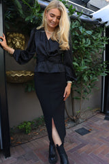 HER LONG SKIRT - BLACK