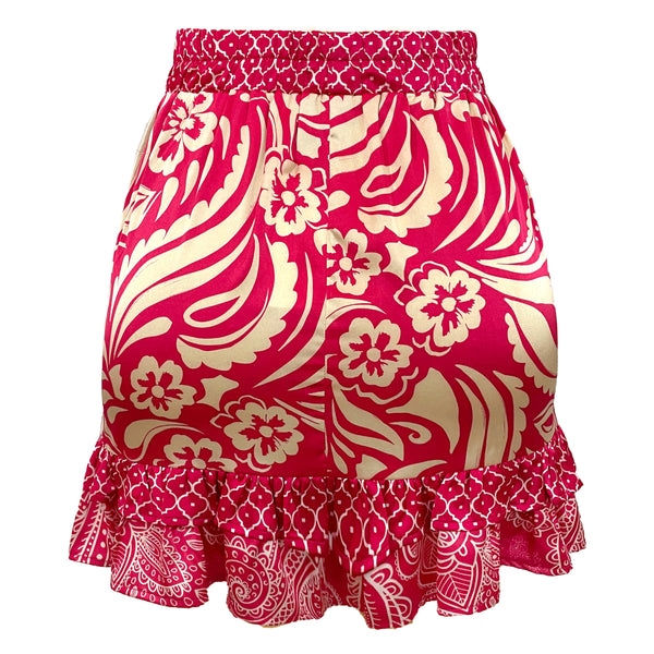 TIA-FRILL-SHORT-SKIRT - PINK MIX