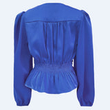 TIKI LS TWIST BLOUSE - ELECTRIC BLUE