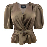 TIKI SS TWIST BLOUSE - DUSTY ROSE