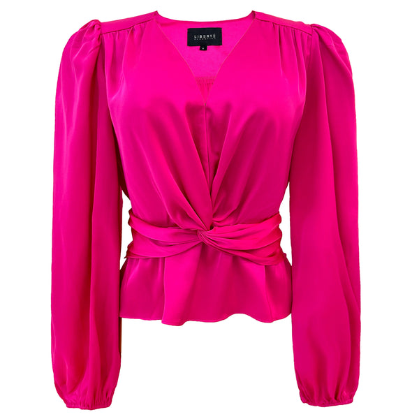 TIKI LS TWIST BLOUSE - PINK