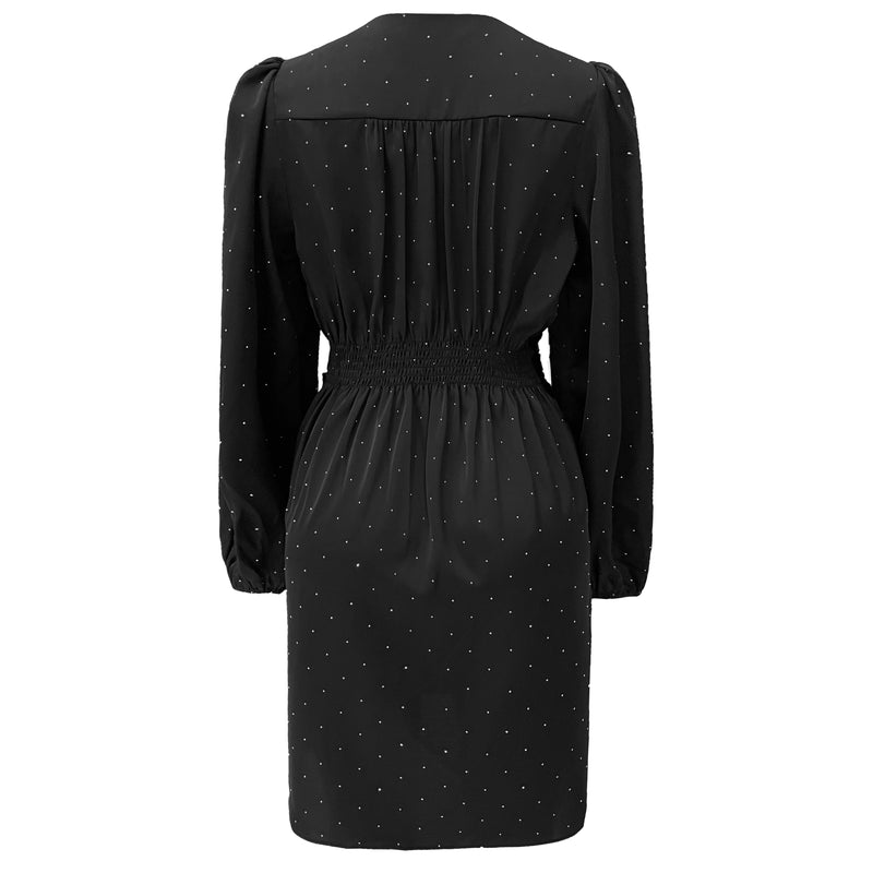 TIKI LS TWIST DRESS - BLACK DIAMOND