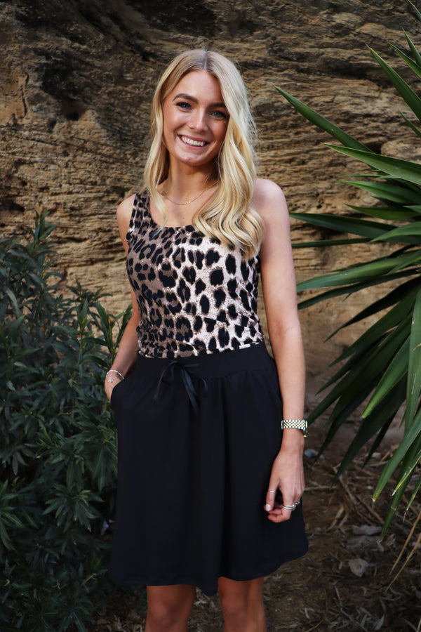 ALMA-SHORT-LOOSE-SKIRT - BLACK