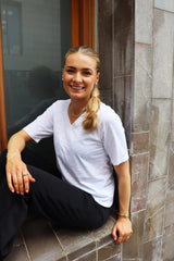 ULLA SS VNECK TSHIRT - WHITE