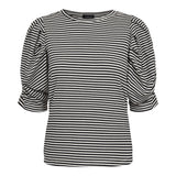 WIN PUFF TSHIRT - BLACK CREME SMALL STRIPE