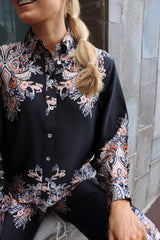 WENNISE LS SHIRT - BLACK PAISLEY