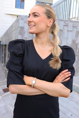 WINNIE VNECK DRESS - BLACK