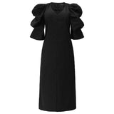 WINNIE VNECK DRESS - BLACK