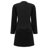 WINNIE-LS-ASHAPE-DRESS - BLACK