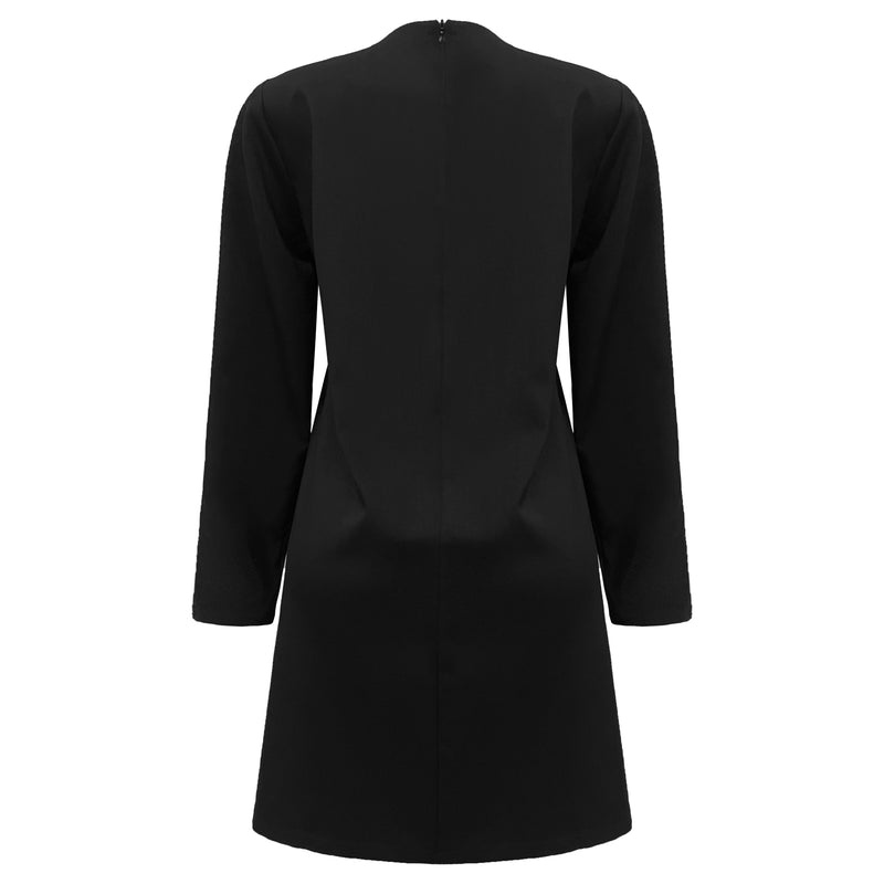 WINNIE-LS-ASHAPE-DRESS - BLACK