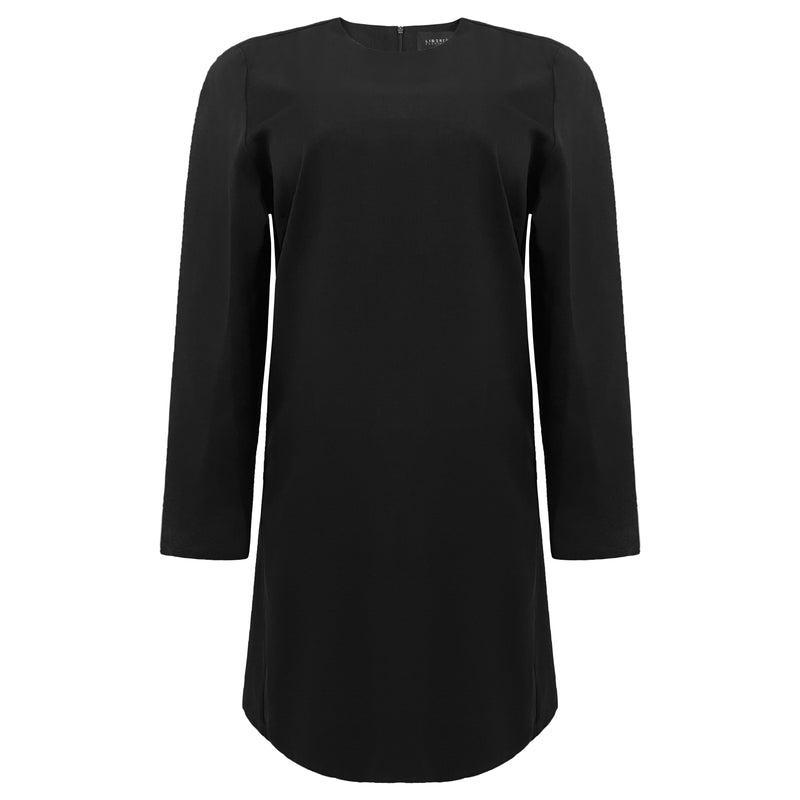 WINNIE-LS-ASHAPE-DRESS - BLACK