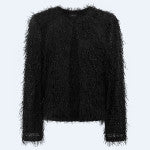 COCO FRINGE JACKET - BLACK