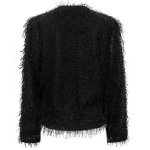 COCO FRINGE JACKET - BLACK