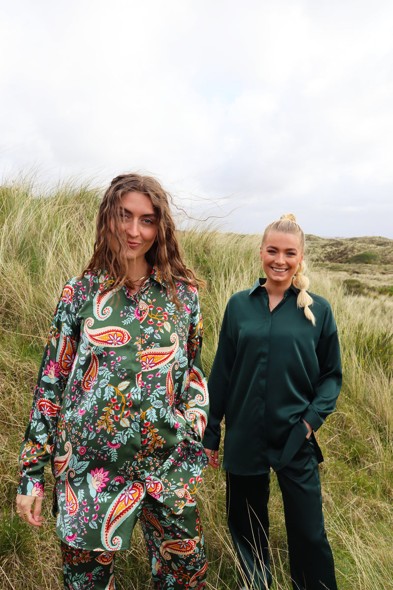 MIDA-LS-SHIRT - BOTTLEGREEN PAISLEY