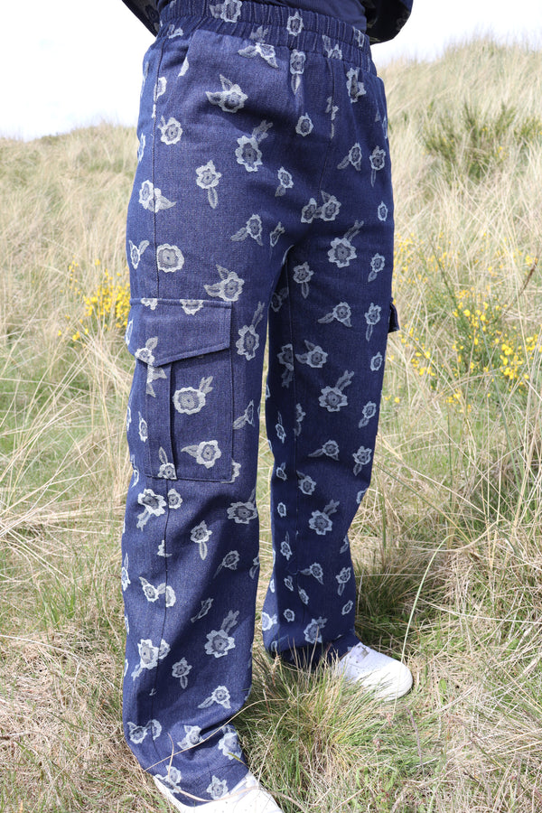 MITTY CARGO PANTS - DENIM FLOWER