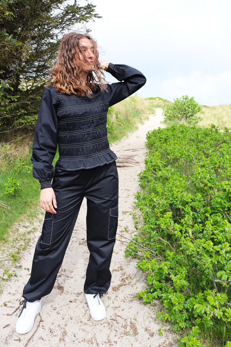 MERO-LS-BLOUSE - BLACK