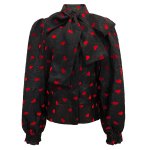 ELINA-LS-BLOUSE - BLACK RED HEART