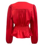 TIKI LS TWIST BLOUSE - RED