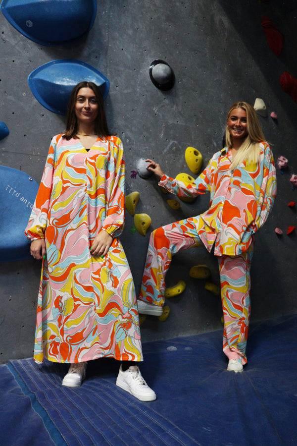 ENDA-LS-DRESS - ORANGE TWIST