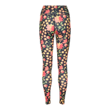 NICOLE LEGGINGS - BLACK YELLOW FLOWER