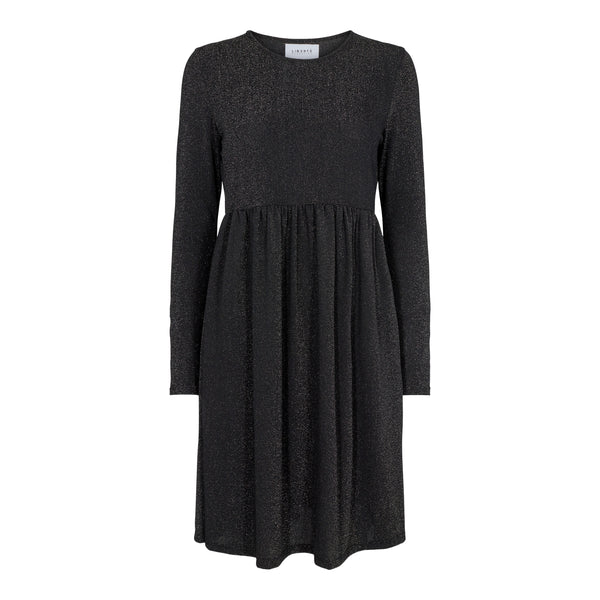 NUNO-LS-FRILL-DRESS - BLACK