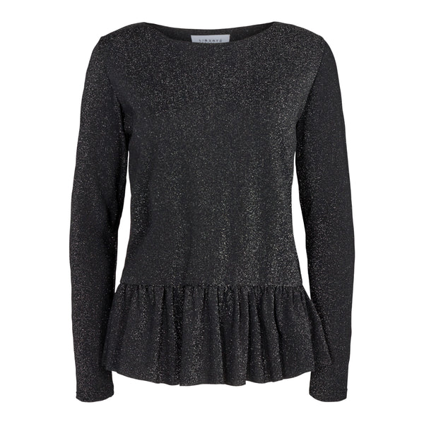 NUNO-LS-FRILL-T-SHIRT - BLACK