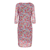 MESH SLIM DRESS - RED FLOWERS