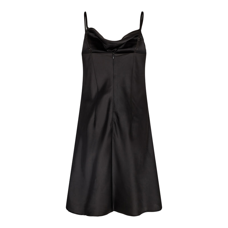 CILLE-SHORT-STRAP-DRESS - BLACK