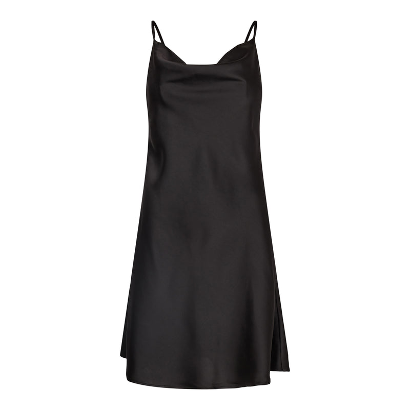 CILLE-SHORT-STRAP-DRESS - BLACK
