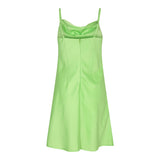 CILLE-SHORT-STRAP-DRESS - LIME GREEN