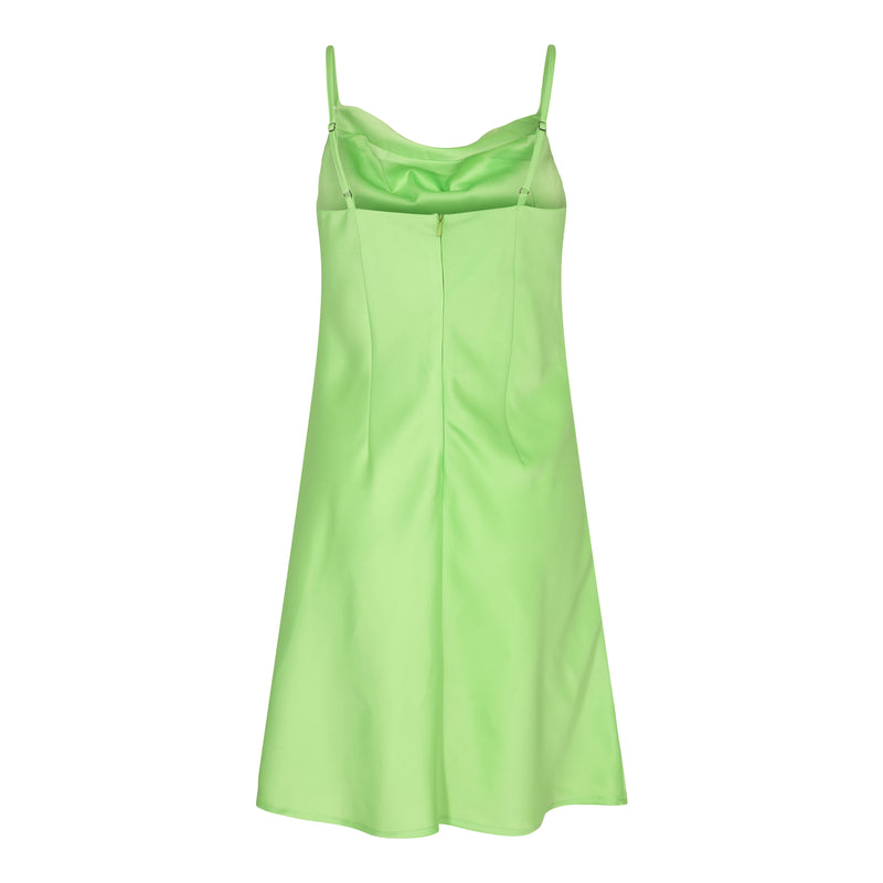 CILLE-SHORT-STRAP-DRESS - LIME GREEN