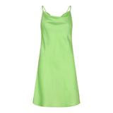 CILLE-SHORT-STRAP-DRESS - LIME GREEN