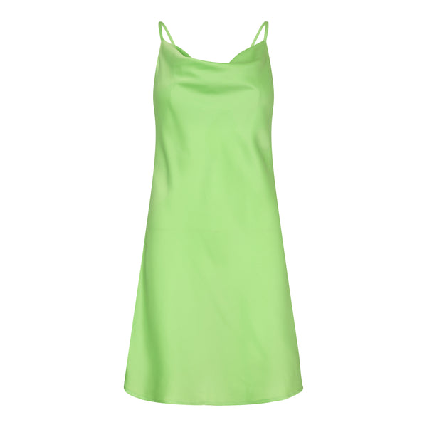 CILLE-SHORT-STRAP-DRESS - LIME GREEN