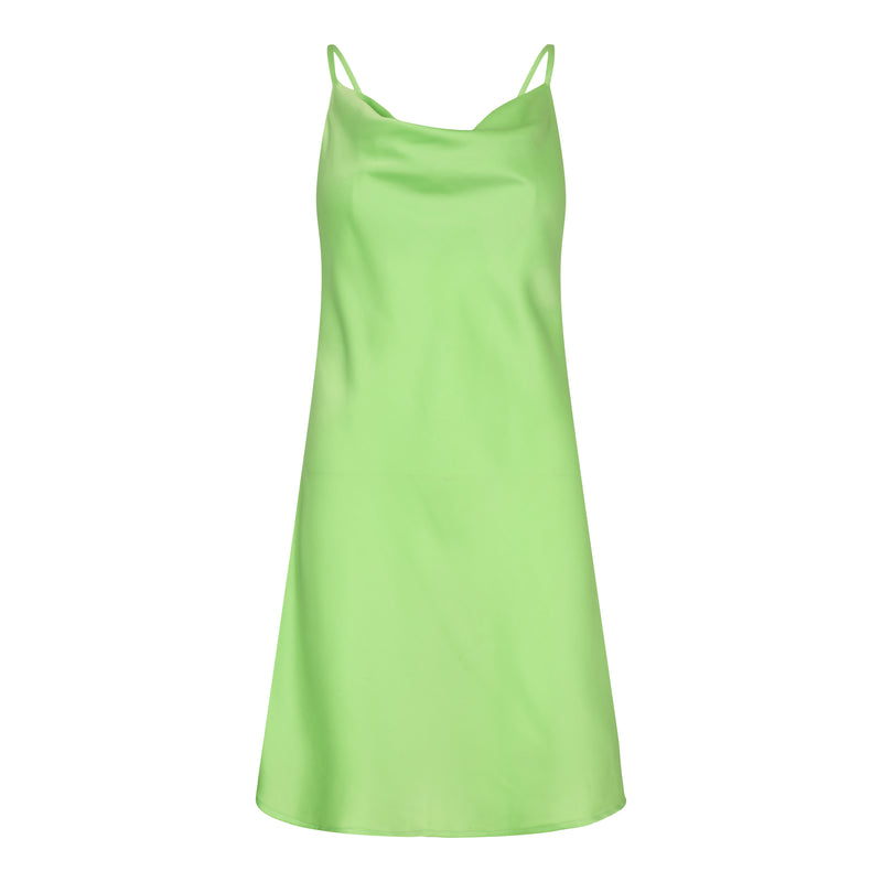 CILLE-SHORT-STRAP-DRESS - LIME GREEN