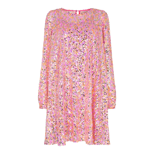 LAMILLA-DRESS-2 - PINK ORANGE SEQUINS