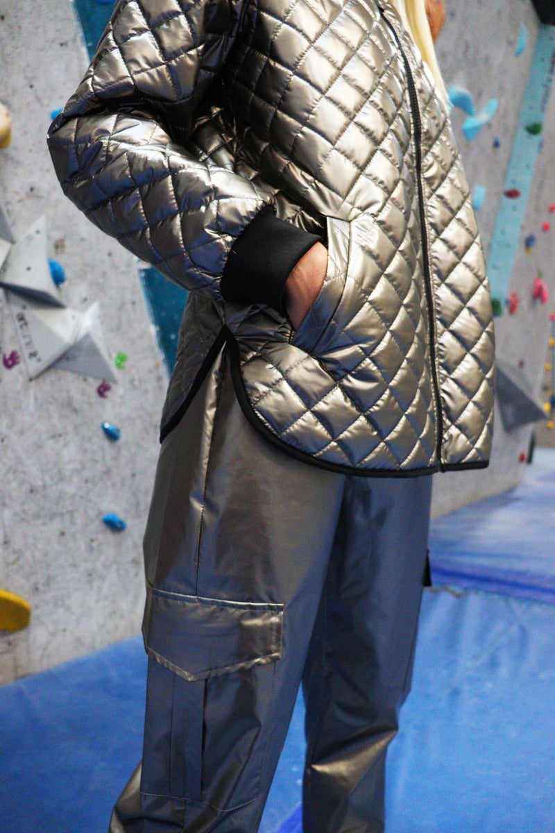META-QUILT-JACKET - DARK GREY METALIC