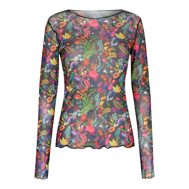 MESH-TOP - COLORFUL FOREST BLACK