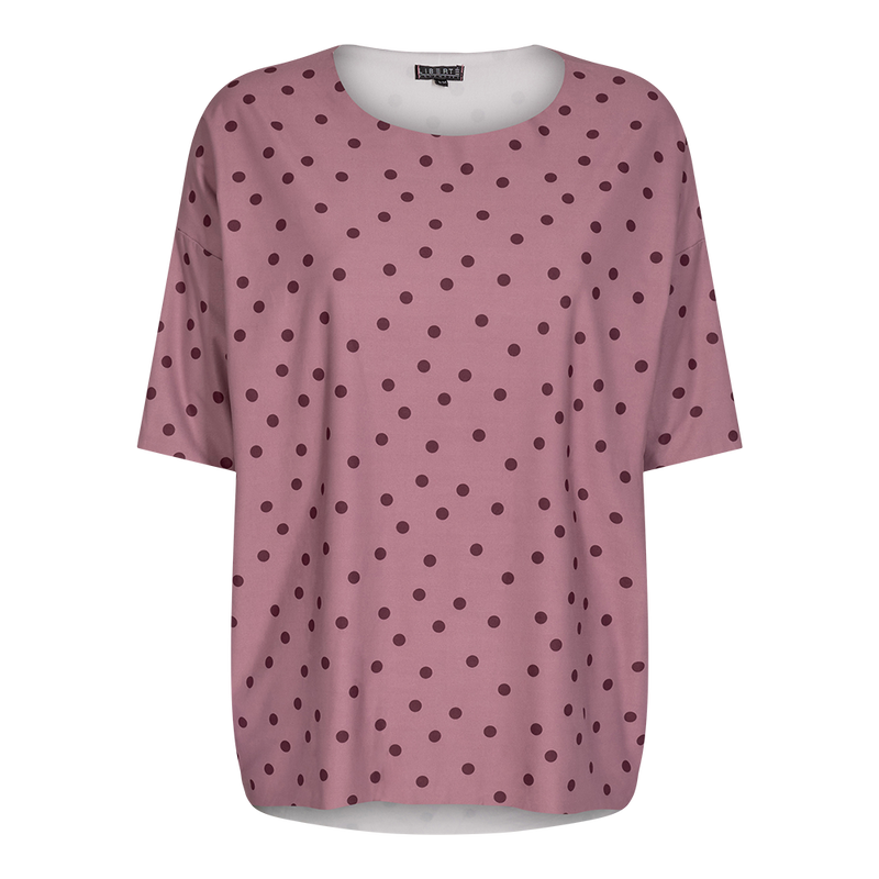 ALMA-TSHIRT - DARK ROSE DOT