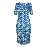 ALMA-DRESS3 - NAVY WHITE FLOWER