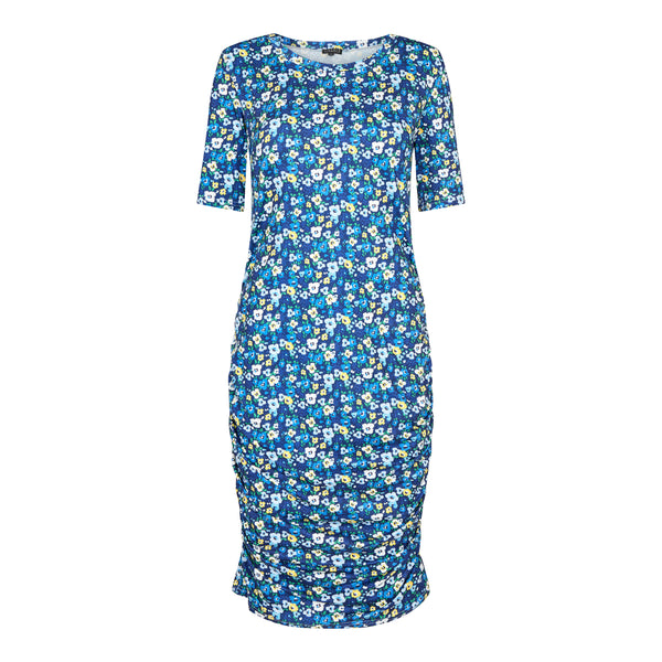 ALMA-DRESS3 - NAVY WHITE FLOWER