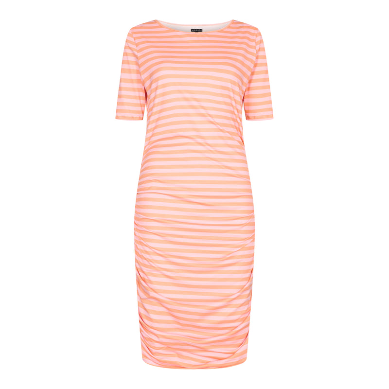 ALMA-DRESS3 - ORANGE ROSE STRIPE