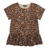 ALMA-FRILL-T-SHIRT (KIDS) - SAND BLACK LEO